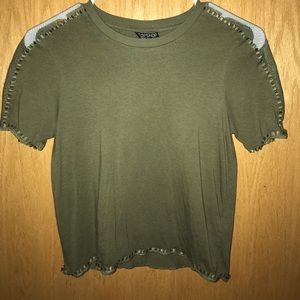 Crop Top w/ Mesh Sleeves